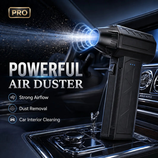 JVSCAM Portable Handheld Air Duster - High-Speed Turbo Jet Fan, Type-C USB Rechargeable Blower, Battery Powered Handheld Blower, for Keyboard & PC Cleaning, Cordless Portable Fan, Battery Powered Blower Handheld